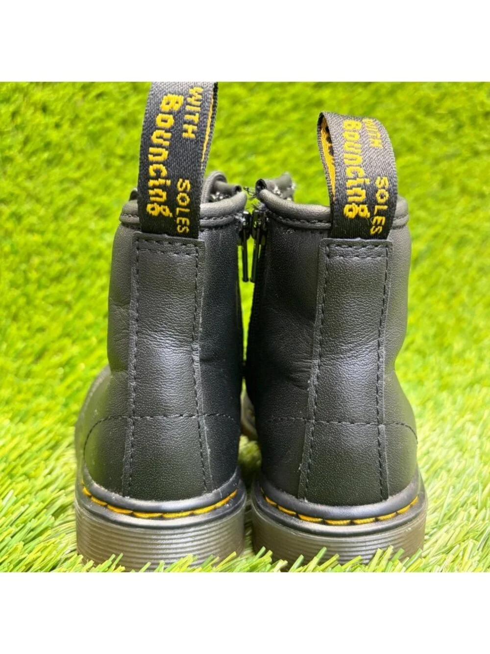 Dr. Martens 1460 T Girls Size 8C Black Outdoor Leather Lace Up Combat Boots